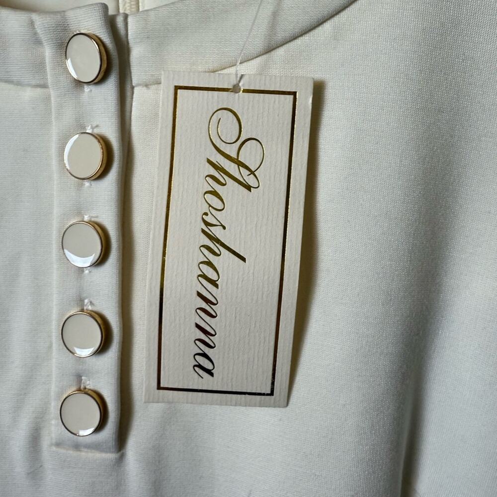 NWT Shoshanna Long Sleeve Shift Dress Ivory/Cream Size 6 - Picture 5 of 11